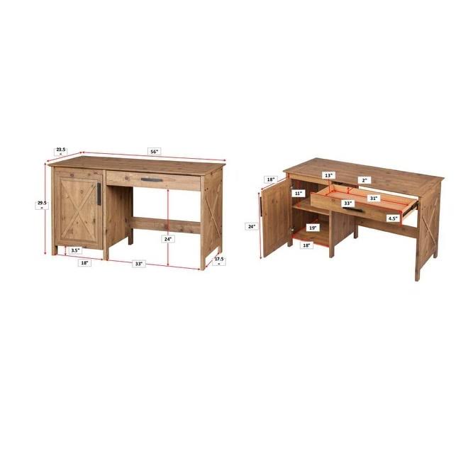 Rustic Brown Wood Writing Desk O223