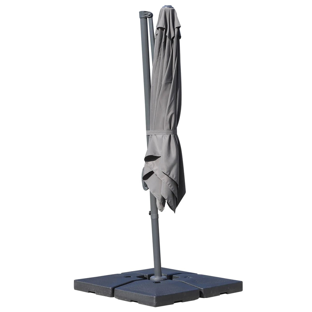 8 x 8 Square Offset Cantilever Patio Umbrella with Cross Base Grey G2966