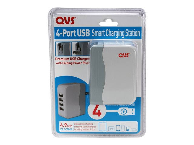 4-Port 4.5amp USB AC Charger with Folding Power Plug F624222