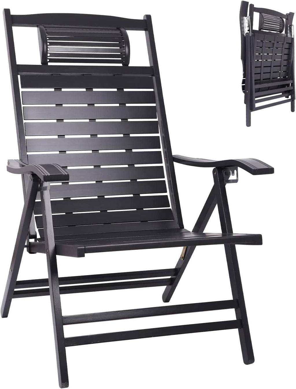 Adjustable Folding Solid Wood Deck Chair D758