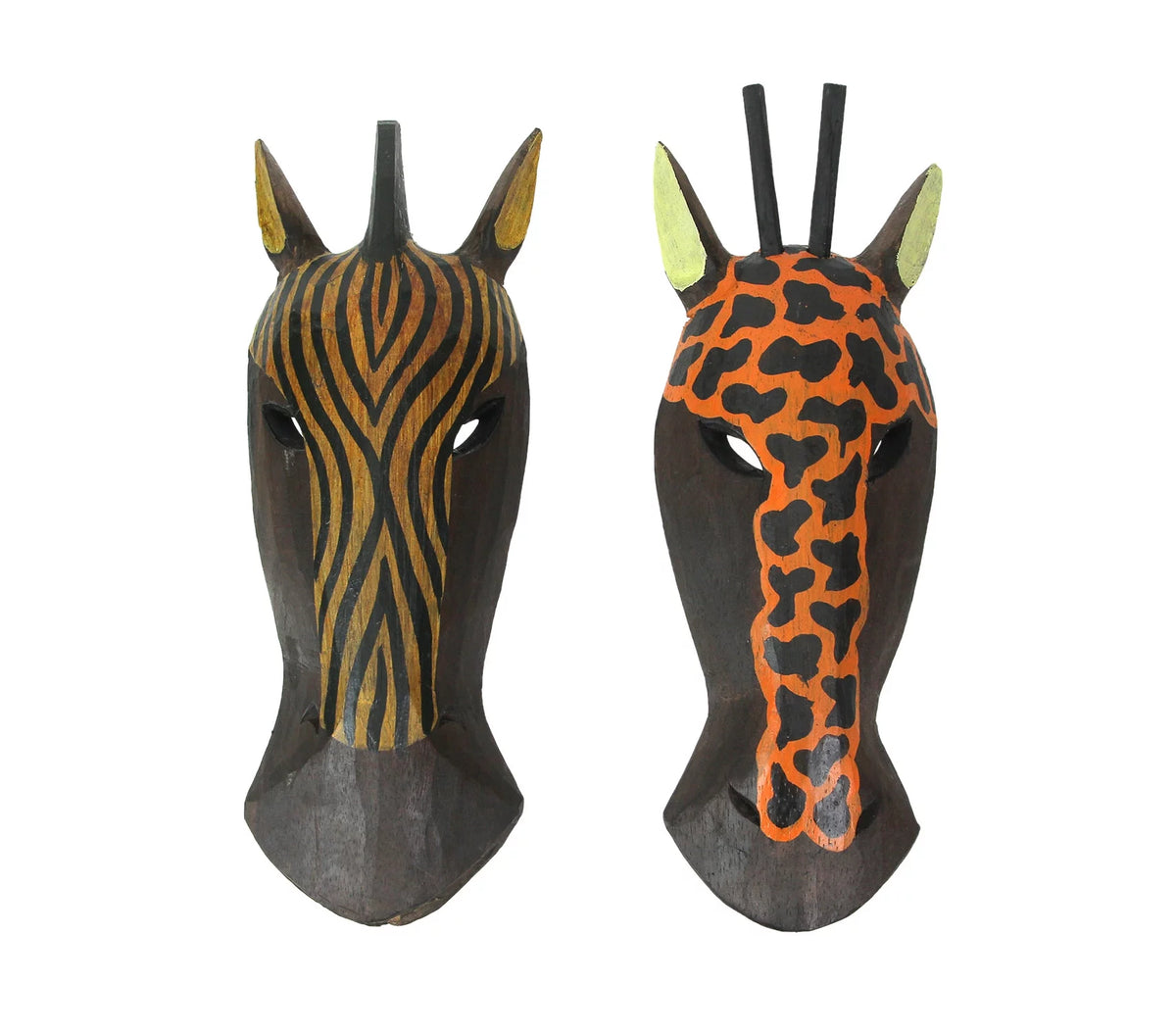Hand Carved Wood Wall Décor Set of 2 Q350736