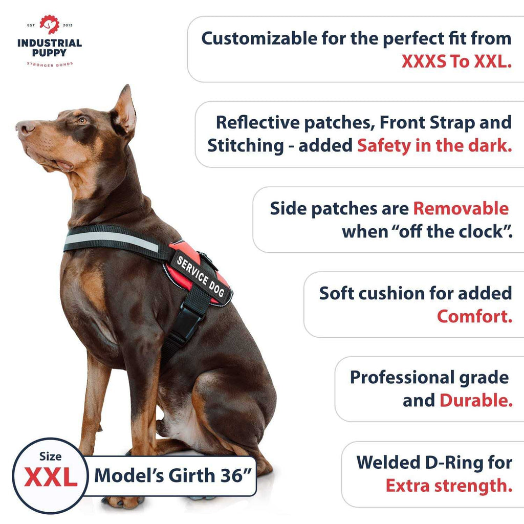 Service Dog Vest with Hook and Loop Straps and Handle D791