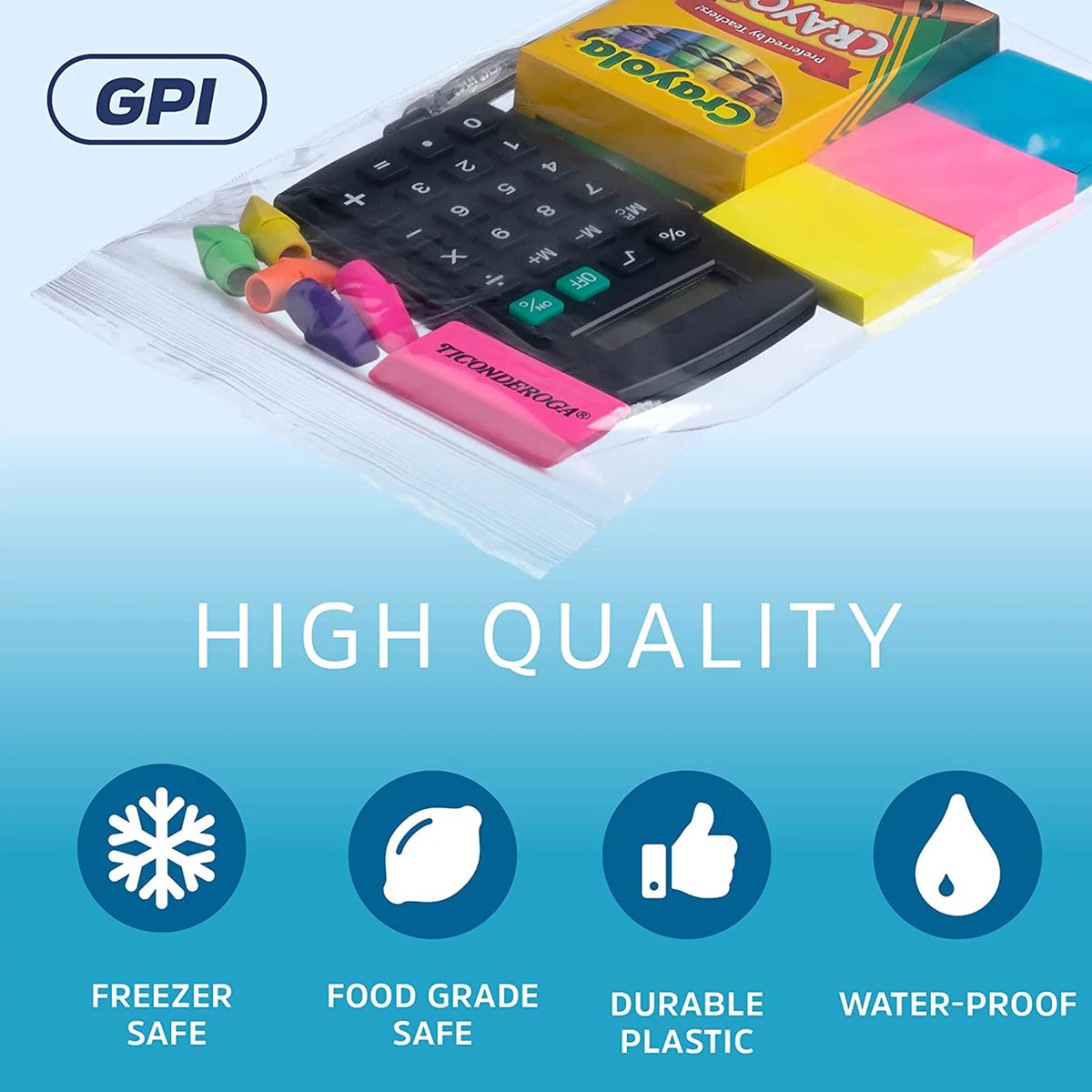6” x 8” 2 Mil Clear Resealable Ziplock Bags 1000-Pack A3167