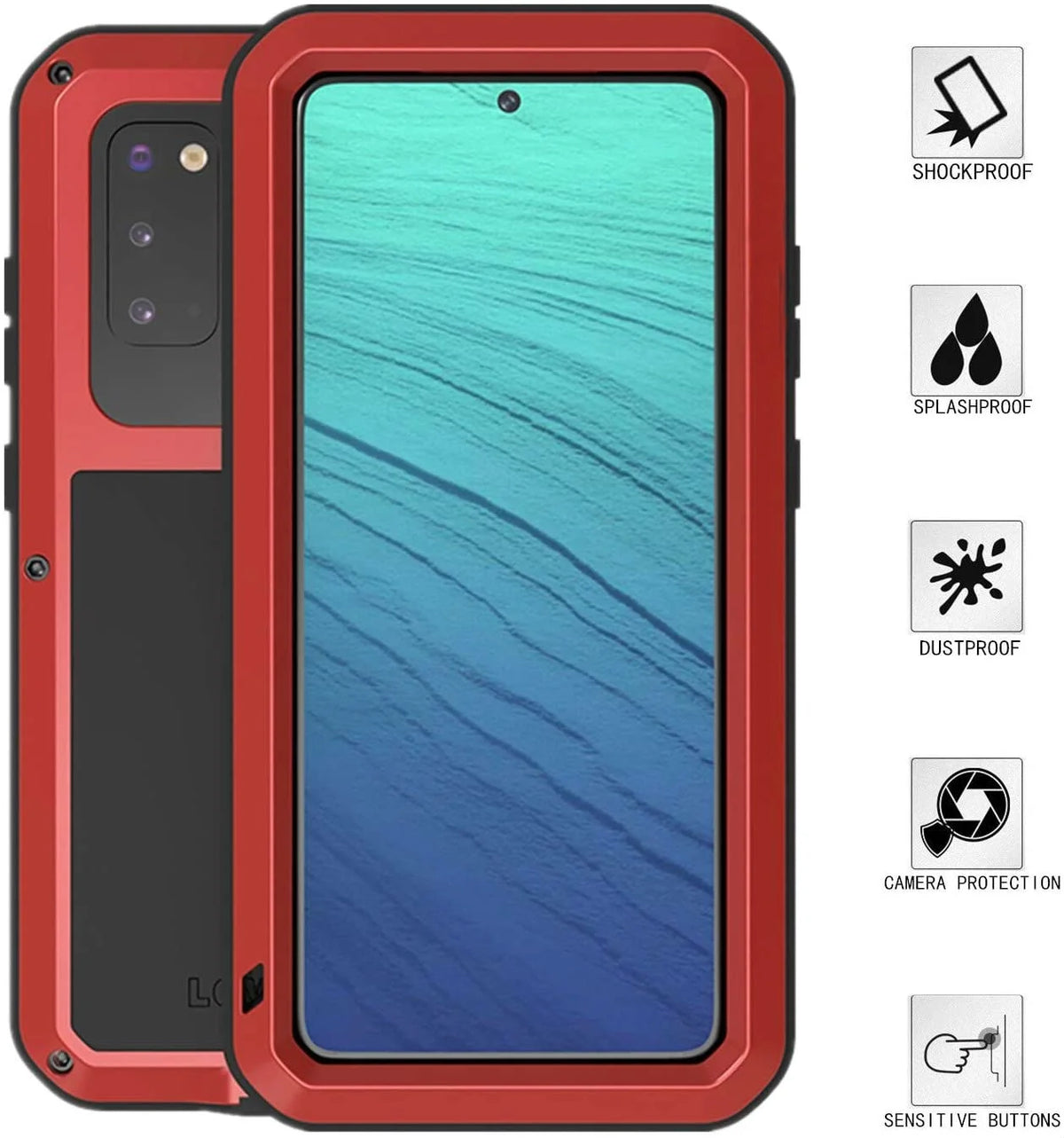 Red Heavy Duty Shockproof Samsung Galaxy S21 Case Q8216