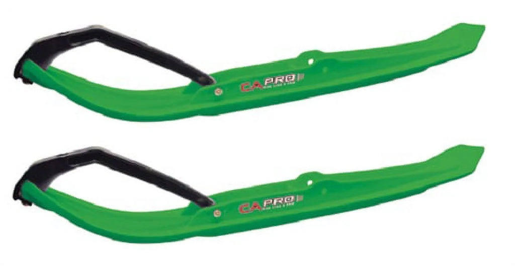 Green MTX Snowmobile Skis with 10" Round Bars Complete Kit D86071