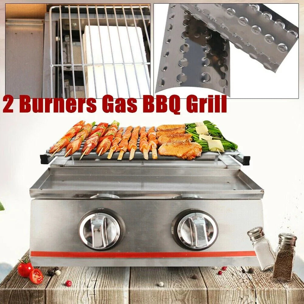 2 Burners Portable Stainless Steel Gas Grill L873