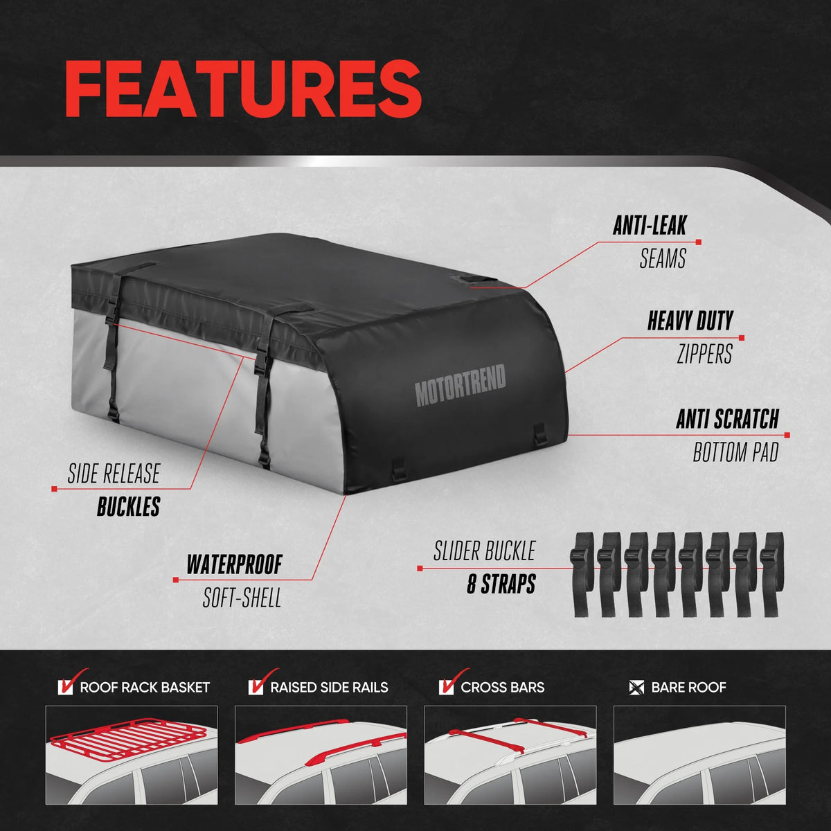 Rooftop Cargo Carrier Bag, Heavy Duty, Waterproof C52585