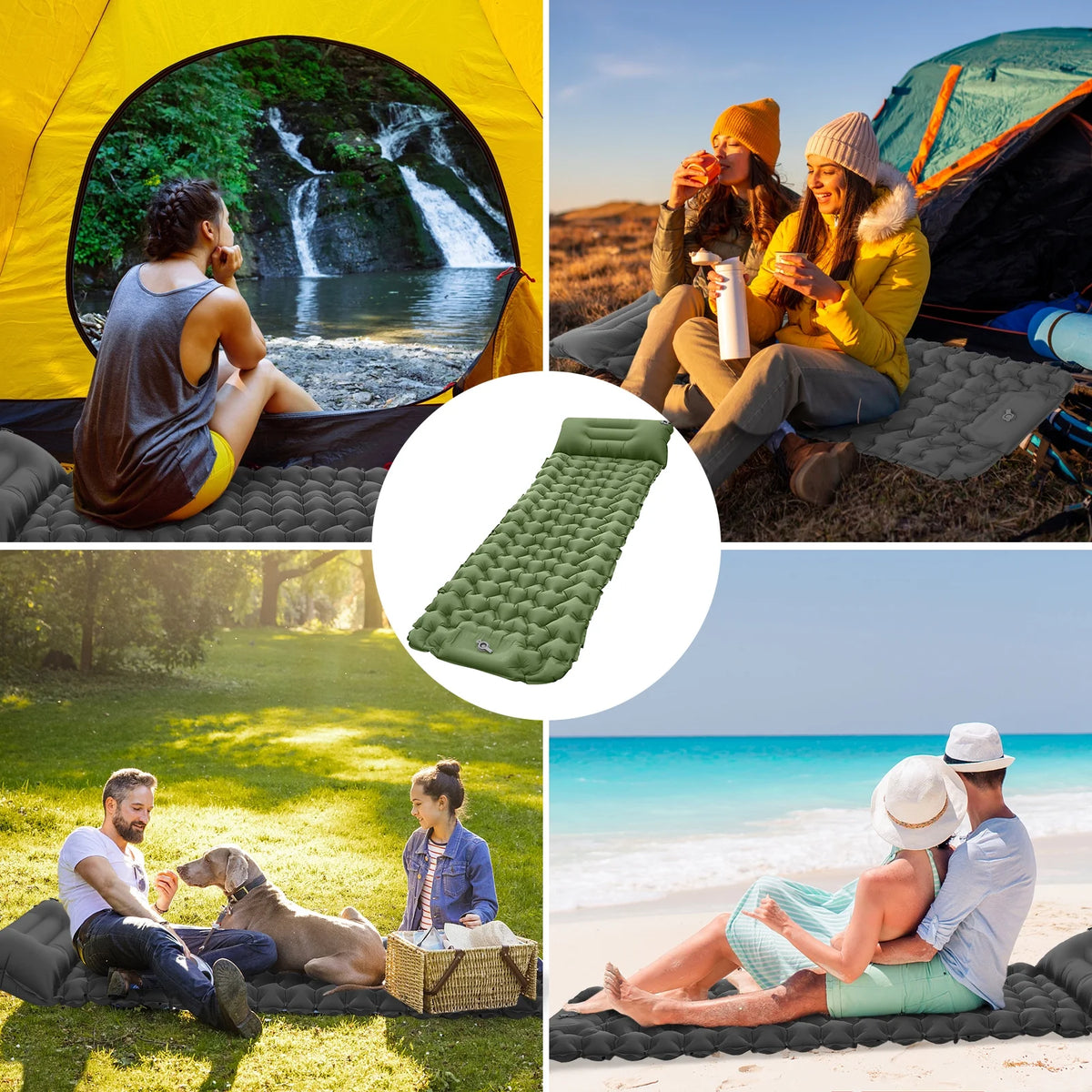 Ultralight Inflatable Camping Sleeping Pad with Pillow and Built in Pump S210721