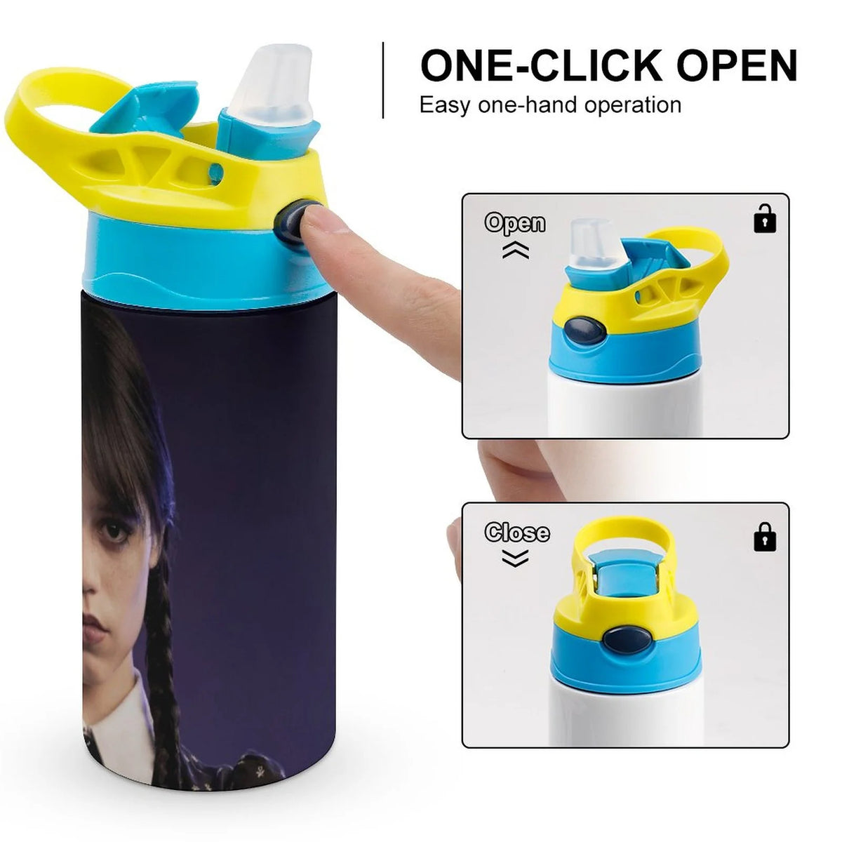 Stainless Steel Vacuum Insulated Water Bottle With Straw D48026