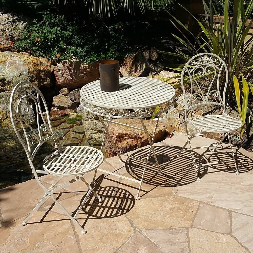 Antiqued Iron 3PC Folding Bistro Set Q5913