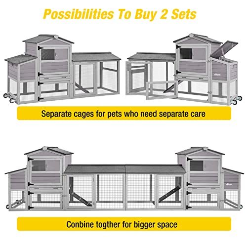 80in Wooden Chicken Coop with Wheels A5605