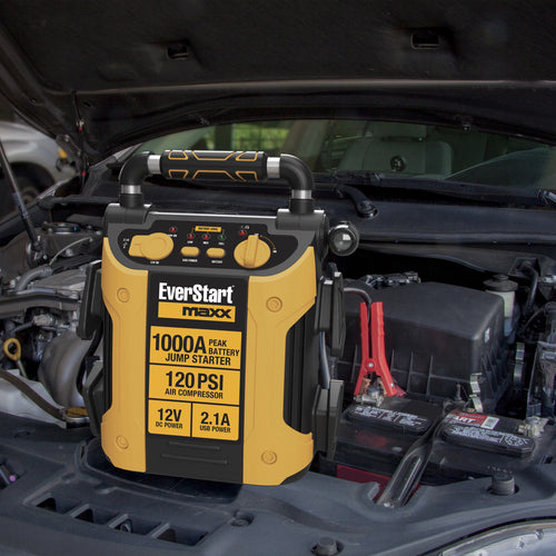 1000 Peak Amp Jump Starter with Compressor, DC and USB Power J8782