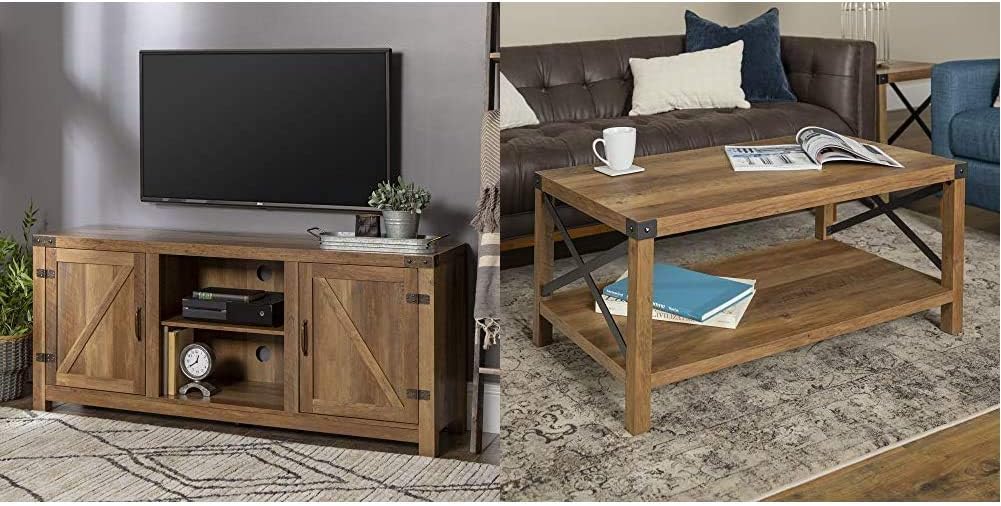 58 Inch Reclaimed Barnwood TV Stand Cabinet L82968