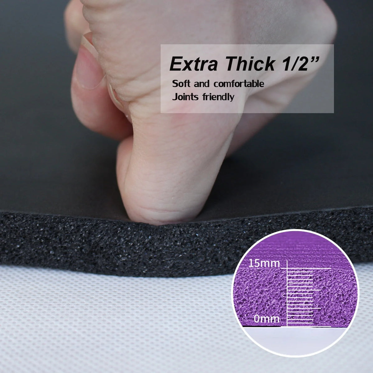 Extra Large 1/2 Thick Black Yoga Mat L85909
