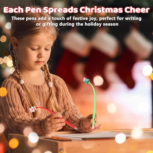 64 Packs Christmas Gel Ink Pens with Squishy Toppers N248012