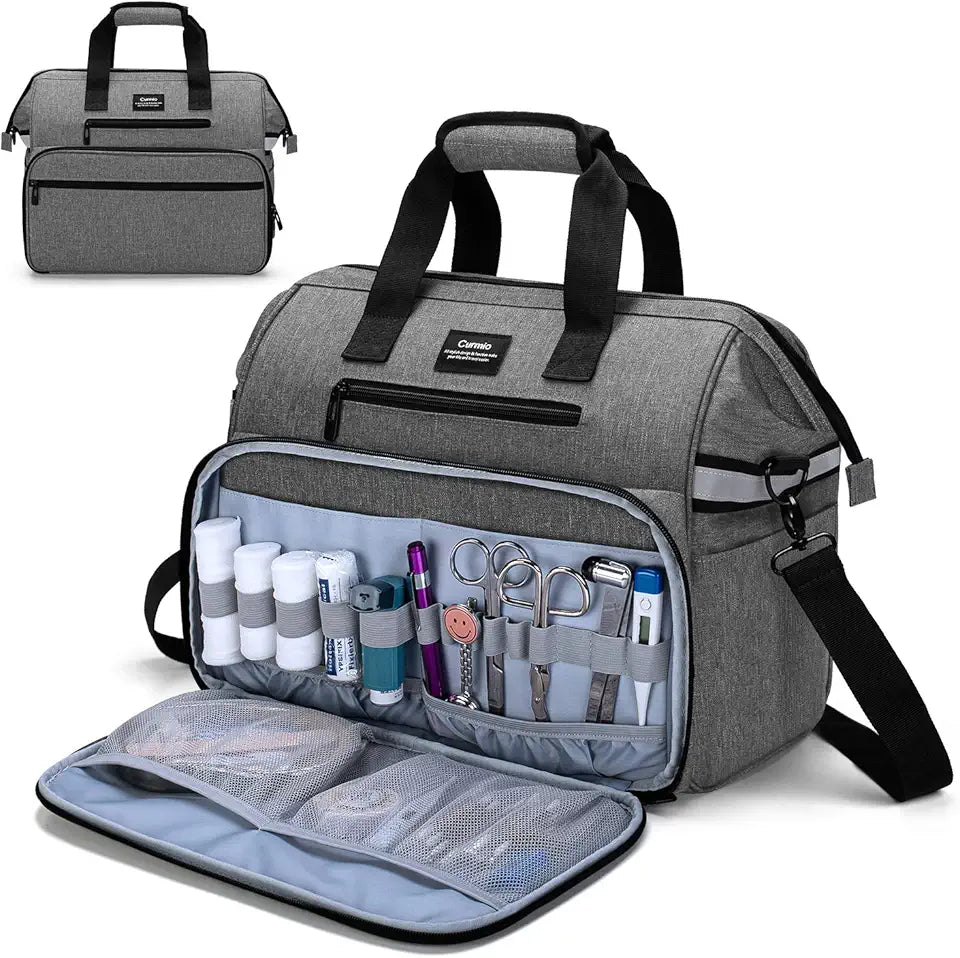 Nurse Bag with Padded Laptop Sleeve, Gray L63907