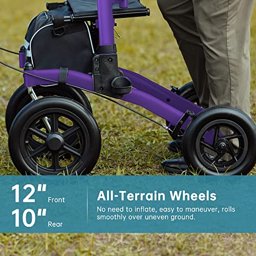 Compact Folding Upright Rollator Walker with 12" Front Wheels L455231