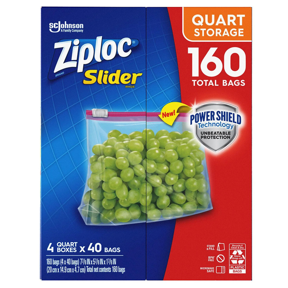 Ziploc Storage Slider Quart Bags (160 ct.) P51785