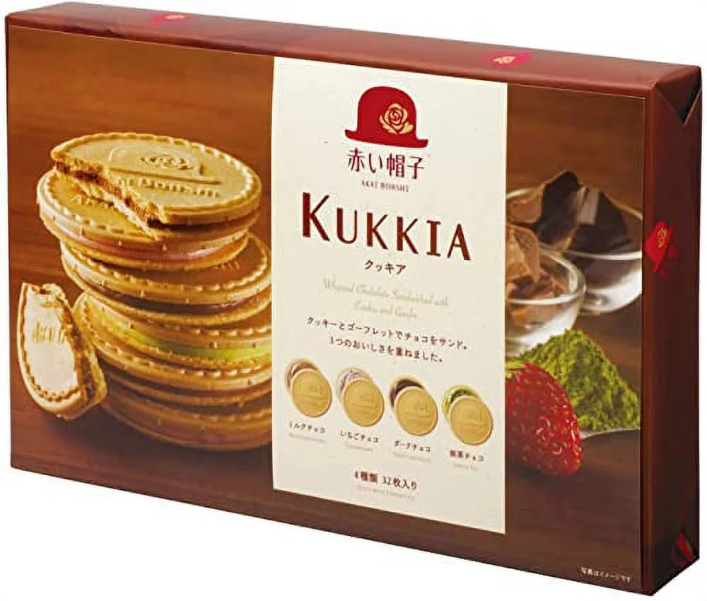 32 Pieces 4 Flavors Chocolate Strawberry Dark Chocolate Matcha Green Tea Cookies X696