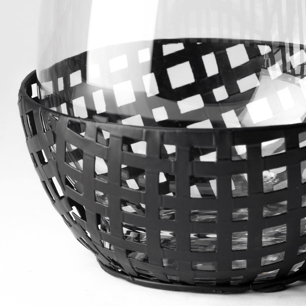 Black Woven Metal Base Table Candle Holder N614066