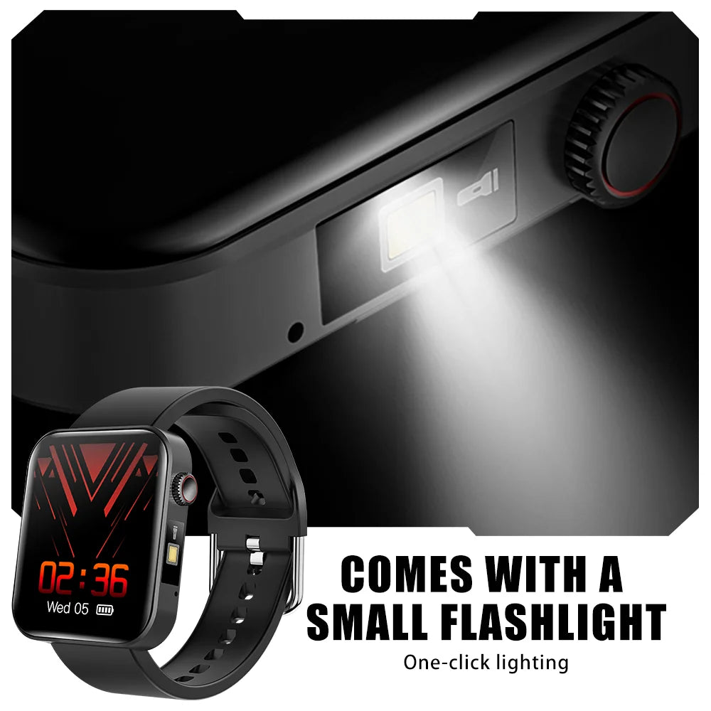 1.69” HD Fitness Tracker Smartwatch with LED Flashlight D480
