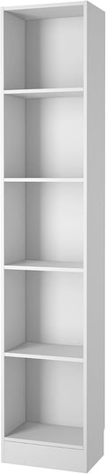 White 5 Shelf Narrow Bookcase F45366