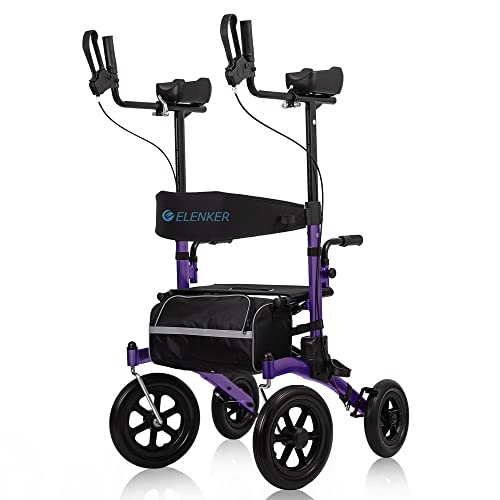 Compact Folding Upright Rollator Walker with 12" Front Wheels L455231