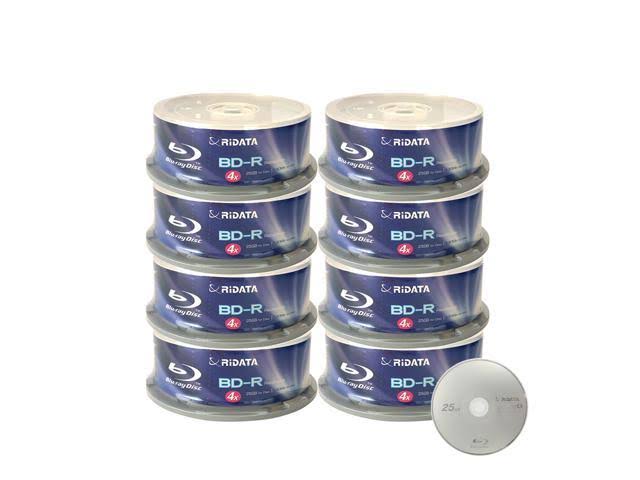 4X BD-R 25GB Single Layer Blue Blu-ray Recordable Blank Media Disc 200 Pack U72977