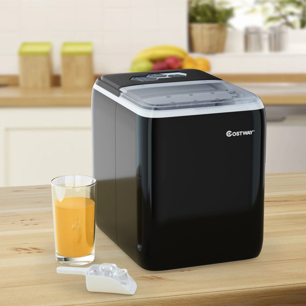 Portable Countertop Ice Maker Machine 44Lbs/24H Self-Clean with Scoop Silver Y485088