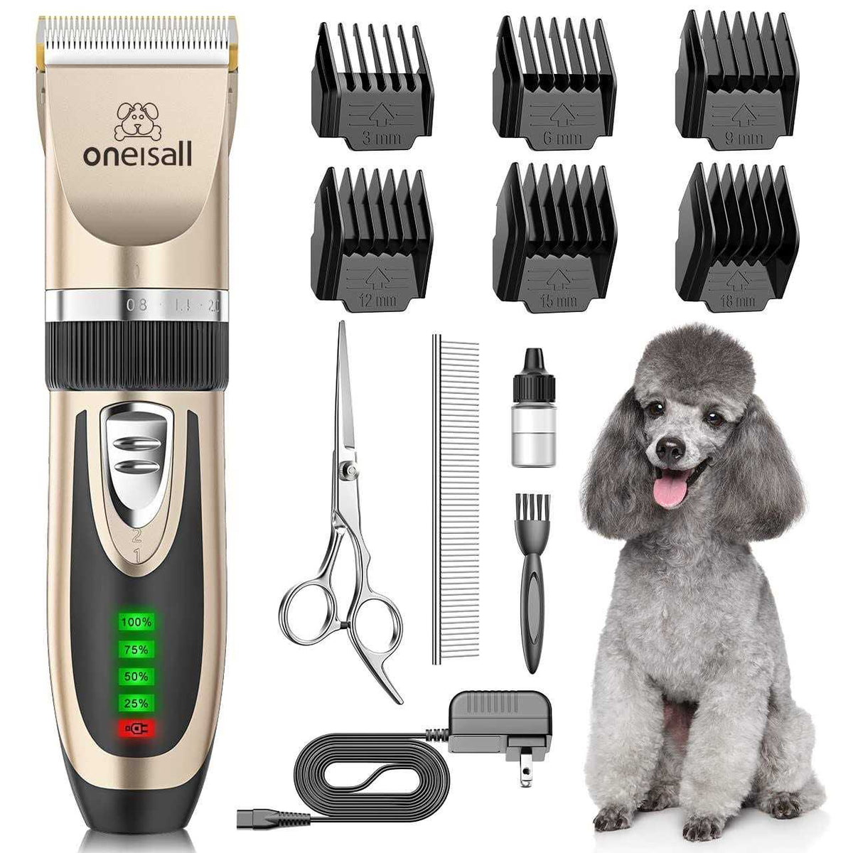 Low Noise 2-Speed Rechargeable Cordless Dog Clippers F38831