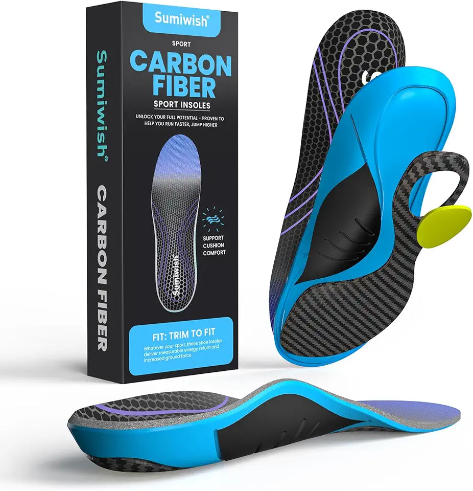Carbon Fiber Insole High Arch Rigid Support Shoe Inserts 1 Pair B11008