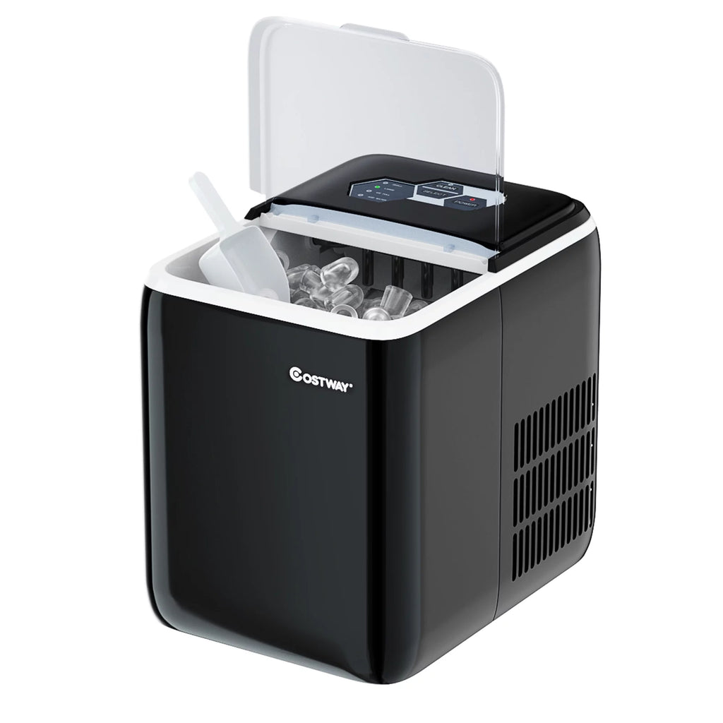 Portable Countertop Ice Maker Machine 44Lbs/24H Self-Clean with Scoop Silver Y485088