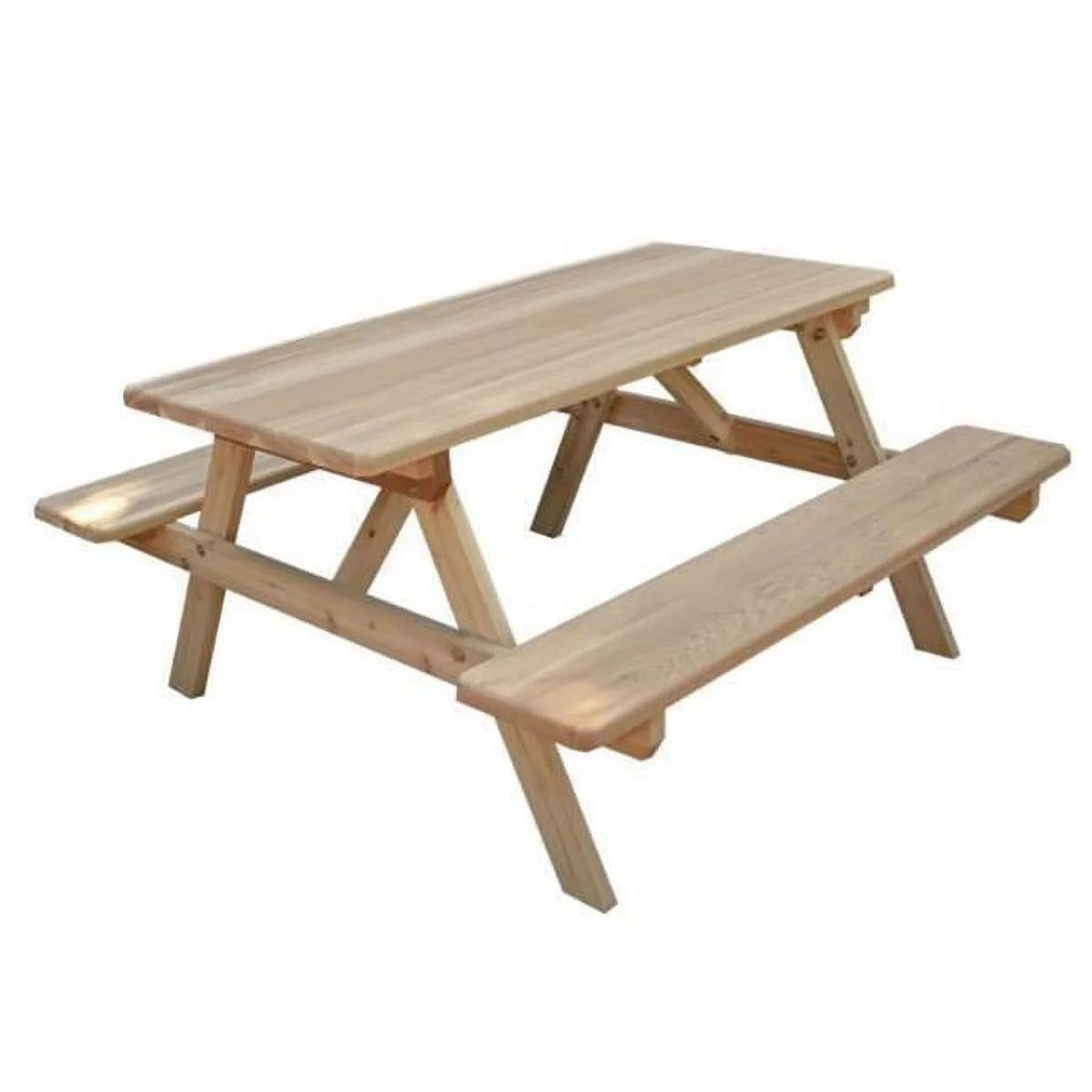Cedar Picnic Table with Attached Benches V831955