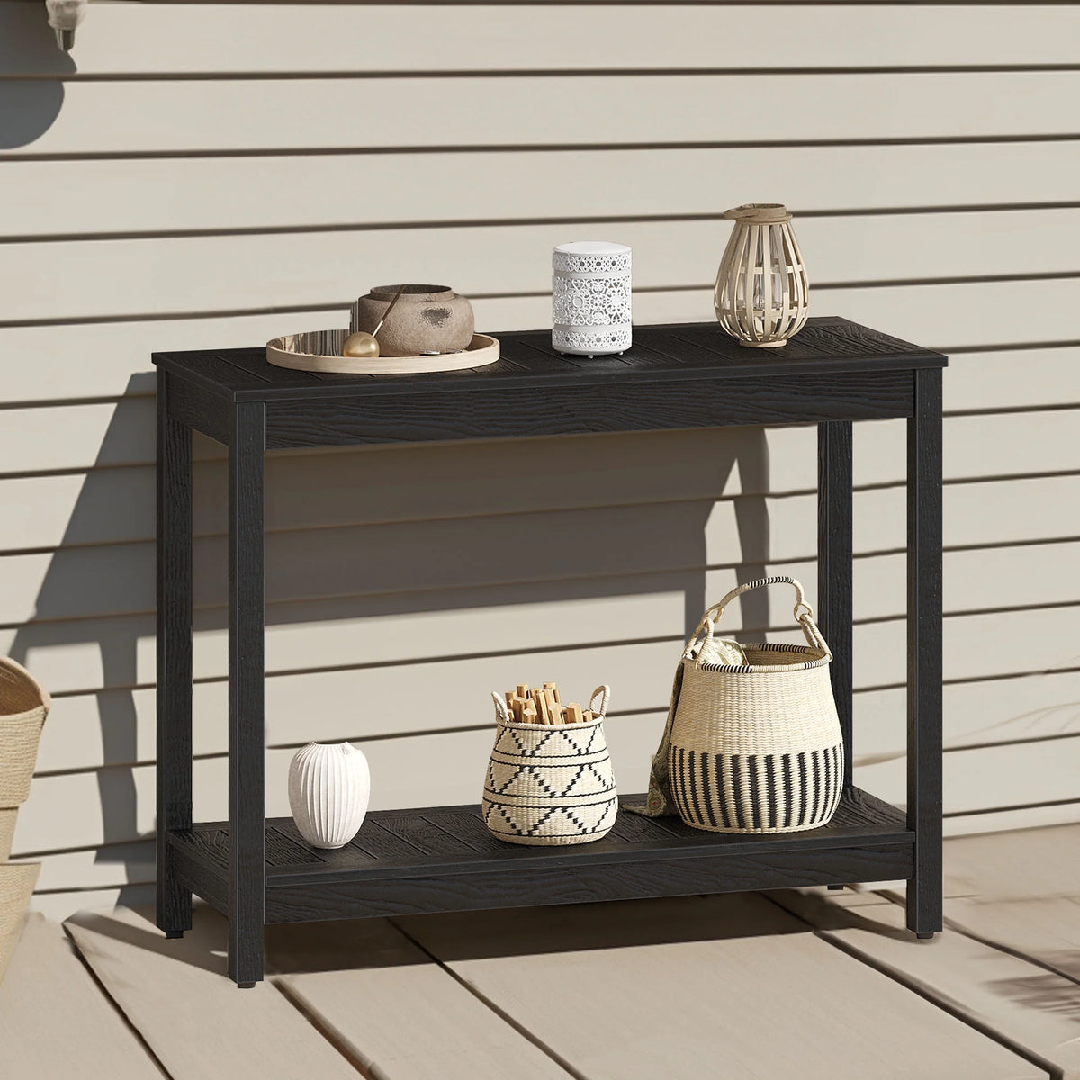 Black Wood Console Table S5392