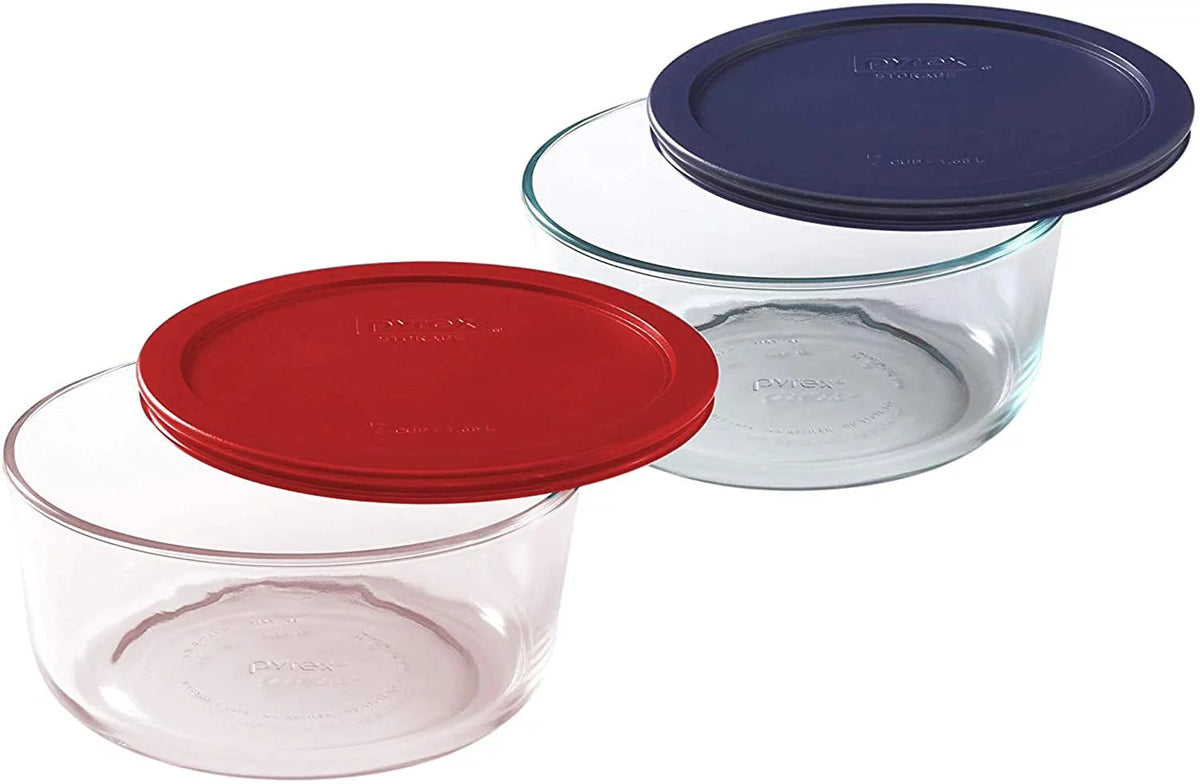 7-Cup Glass Food Storage Bowls with Lids S7458