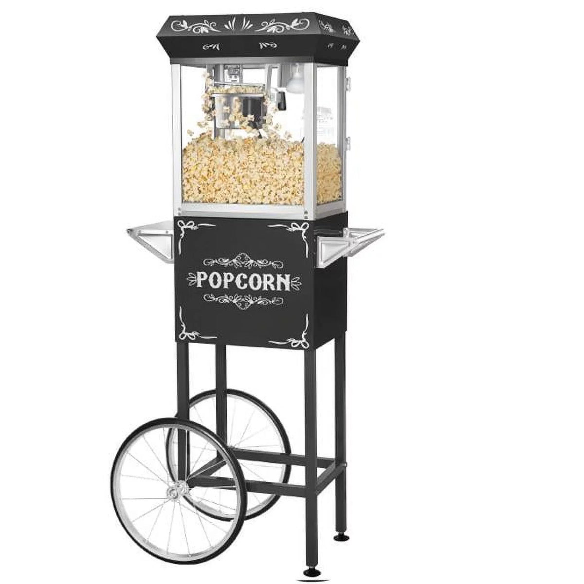 Black 6 oz Popcorn Popper Machine Cart D877052