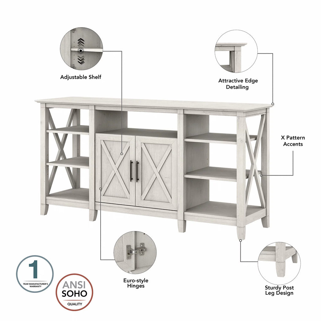 Linen White Oak Tall TV Stand for 65 Inch TV C577816