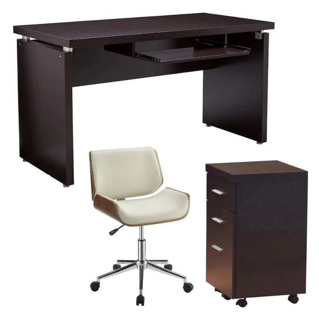 3 Piece Office Chair Writing Desk and Mobile File Cabinet A7124