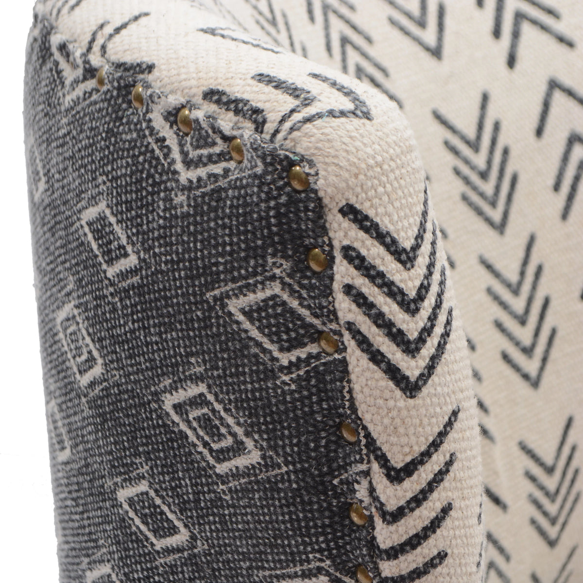 Cream Charcoal Accent Chair with Wooden Legs O607586