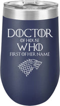 Engraved Stainless Steel Wine Tumbler, 16 Oz, Navy L823