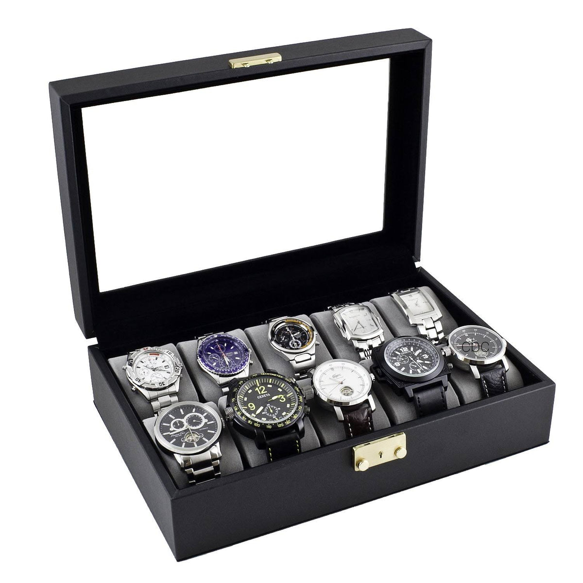 Black Leatherette Watch Case Display Box G427724