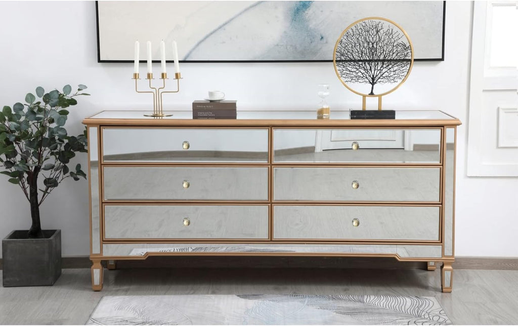 Antique Gold Mirrored Chest L8298