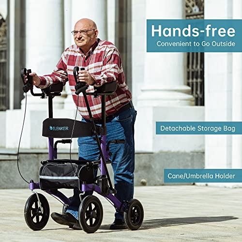 Compact Folding Upright Rollator Walker with 12" Front Wheels L455231