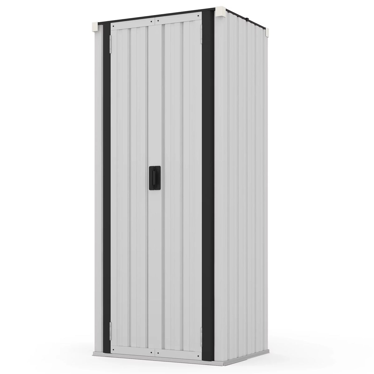 70" White Metal Storage Cabinet with Doors and Shelves S5446