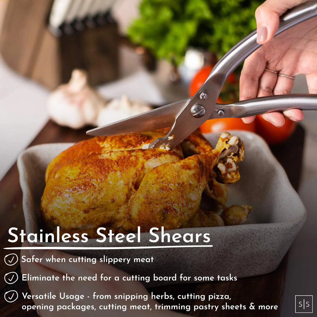 White Stainless Steel Knife Set with Walnut Block X324