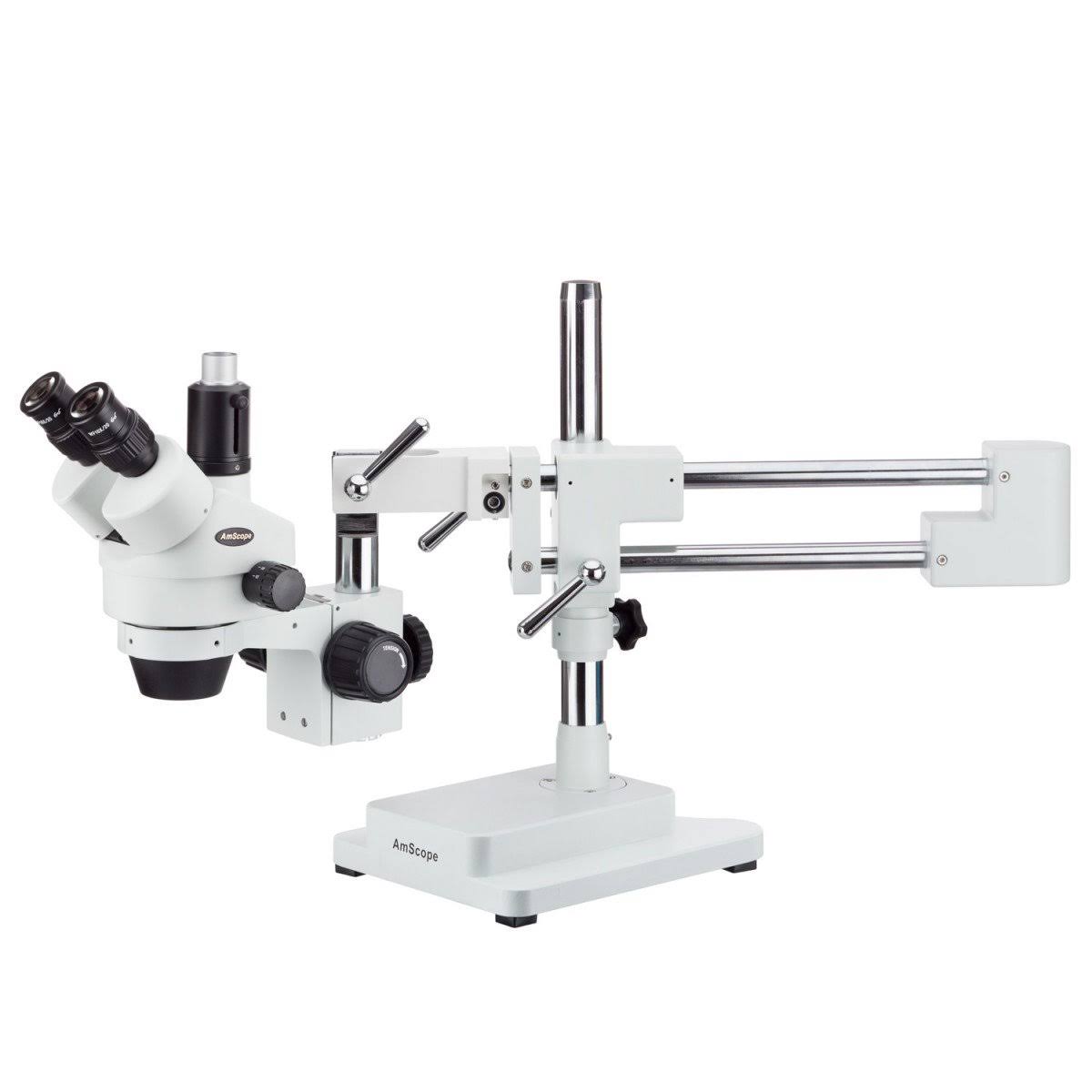 3.5X-45X Stereo Zoom Microscope on Dual Arm Boom Stand with 144-LED Ring Light and 3MP Camera F988315