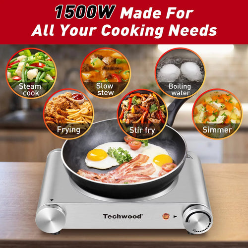 1200W Portable Infrared Electric Single Burner Stainless Steel K547615