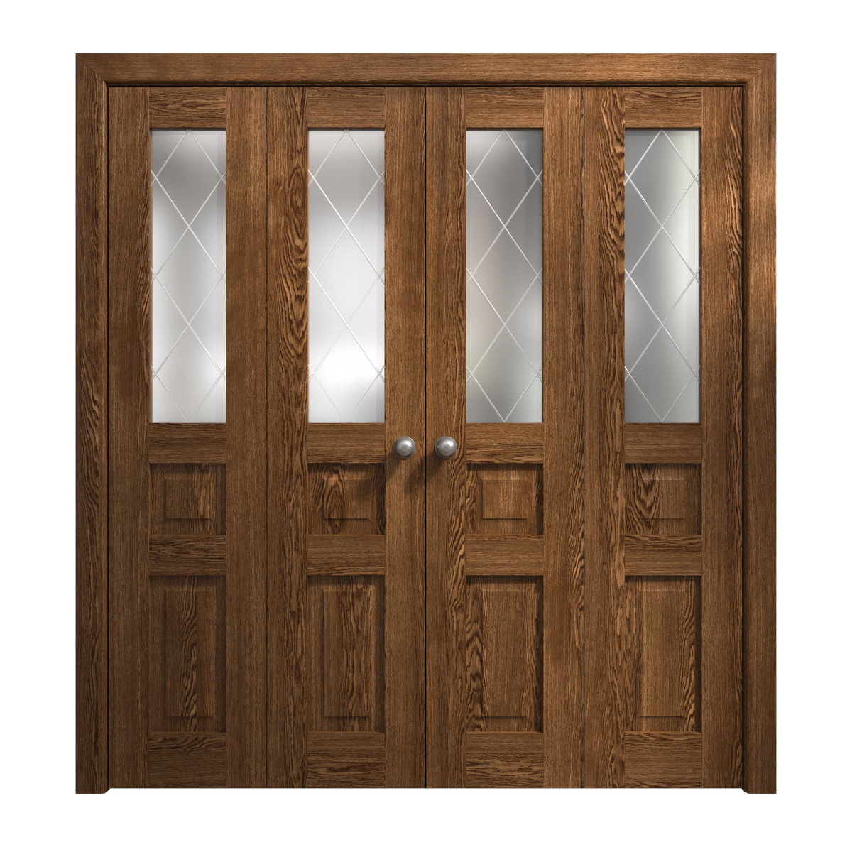 Sliding Double Bi-fold Closet Doors 72 x 80 inches Wood Solid Hardware Set S52186