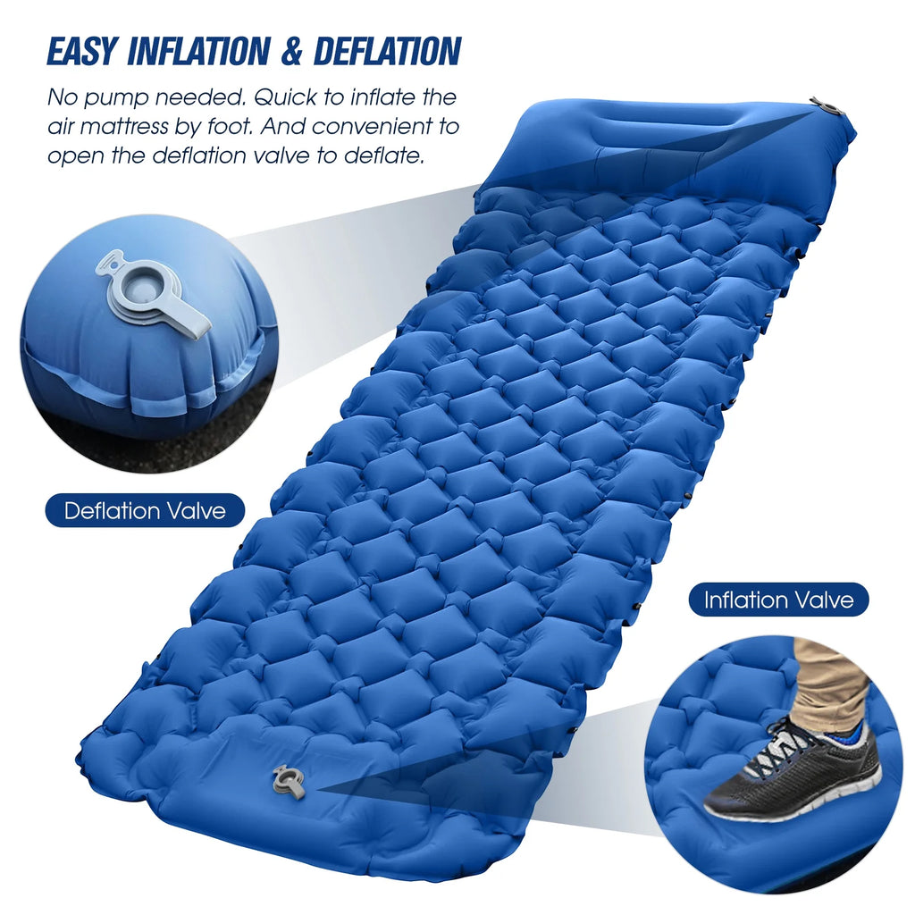 Waterproof Backpacking Sleeping Pad with Air Pillow K568636