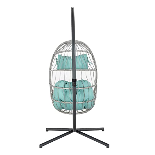 Hanging Egg Chair with Stand and Footrest K75419